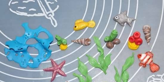 מסטיק "עולם הים" - אצות, צדפים, דגים וכו '(כיתת אמן)