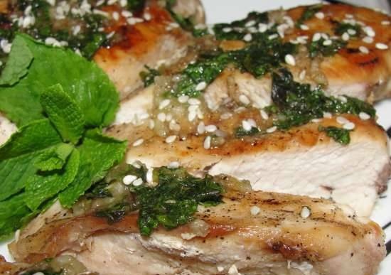 Chicken fillet with mint sauce (Philips Airfryer)
