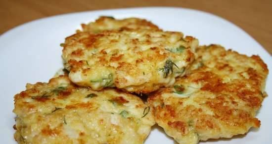 Chicken pancakes with cheese