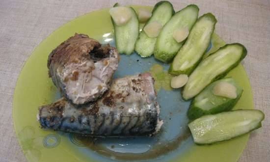 Mackerel baked in salt