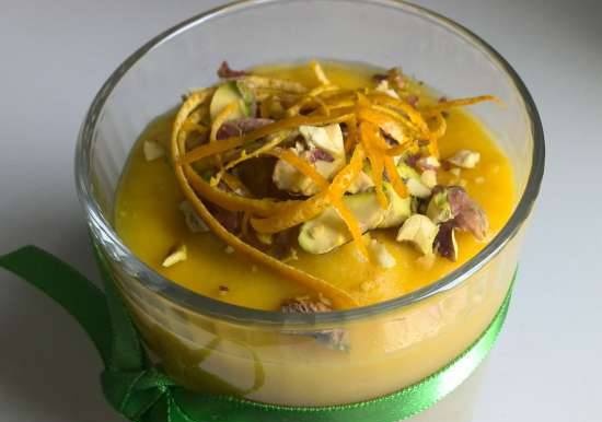 Two-layer cream soup with Jerusalem artichoke and baked pumpkin