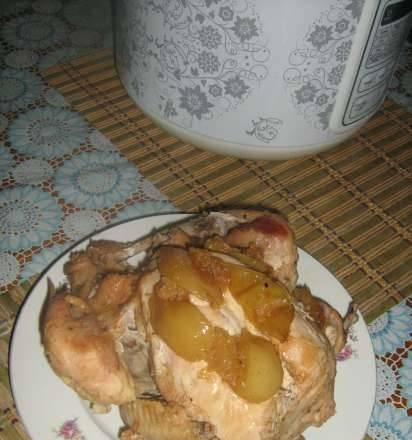 Baked chicken with apples and honey Glamor Chicken