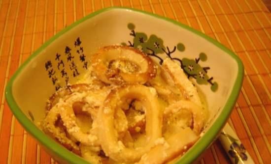 Spicy squid with pasta
