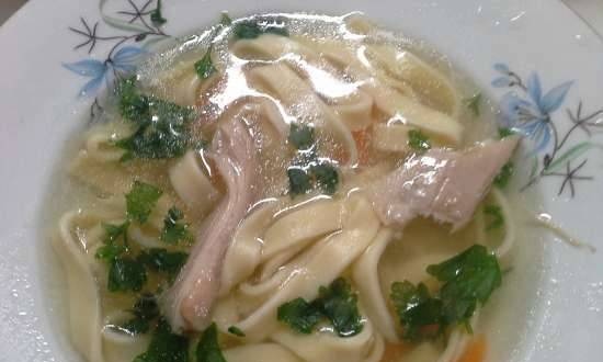 Chicken noodle soup in a multicooker Bork u700