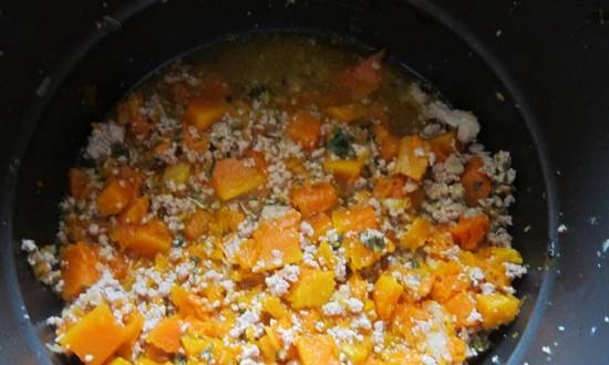 Stewed pumpkin with carrots in a Panasonic multicooker