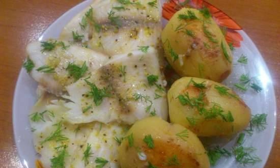 Fish with ruddy potatoes in the Bork U700 multicooker