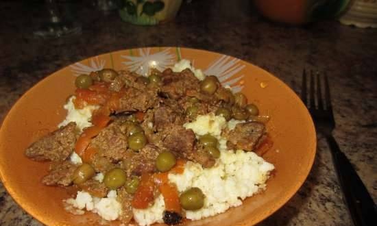 Beef stew with mustard and ginger with vegetables in a multicooker Oursson MP5005PSD