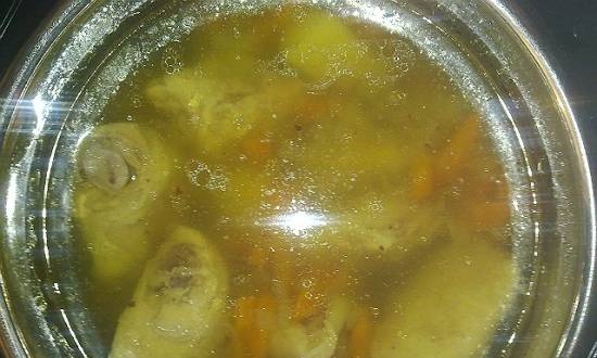 Zuppa di pollo in una pentola a cottura lenta Steba