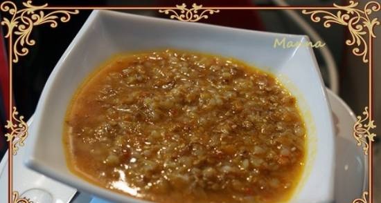 Buckwheat soup with sesame seeds (lean) in a multicooker Redmond RMC-01