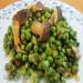 Green peas fried with mushrooms
