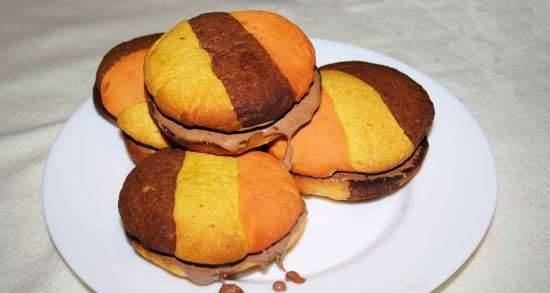 Galletas sandwich con turrón de nueces