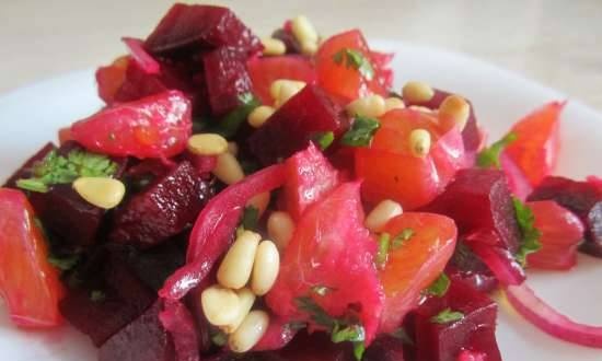 Beetroot salad with tangerines