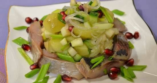 Salted herring fillet salad (according to a special recipe)