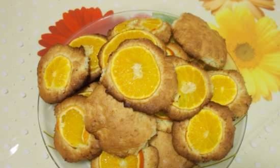 Galletas delicadas con círculos de mandarina