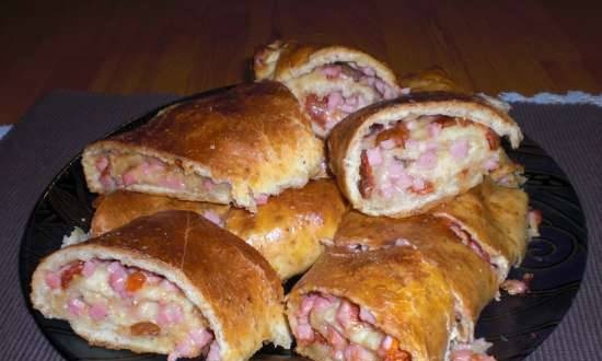 Filled bars (ham, cheese, dried tomatoes)
