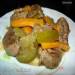 Beef with pickled cucumbers and carrots (pressure cooker Polaris 0305)