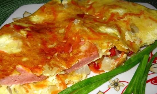 Omelet with sausages and vegetables in a slow cooker Maruchi RW-FZ47