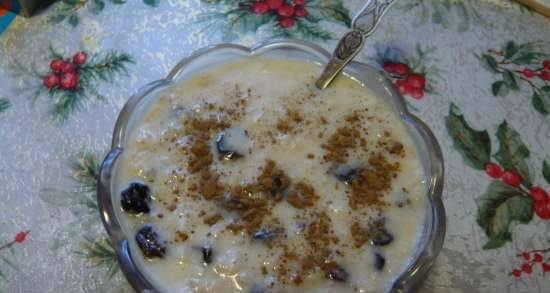 Oatmeal with frozen milk raisins (multicooker Brand 701)