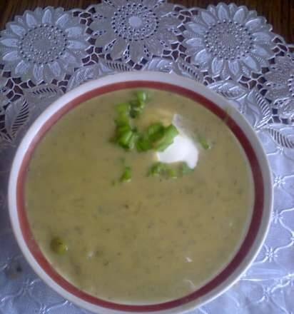 Mushroom soup with green peas (soup blender Tristar BL-4433)