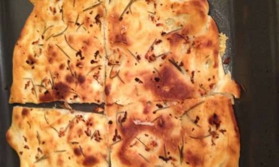 Thin focaccia with rosemary