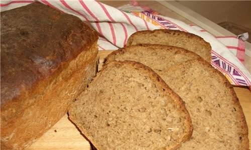 Wheat-rye-buckwheat bread in the oven