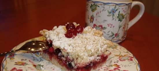 Grated pie with cranberries and lingonberries