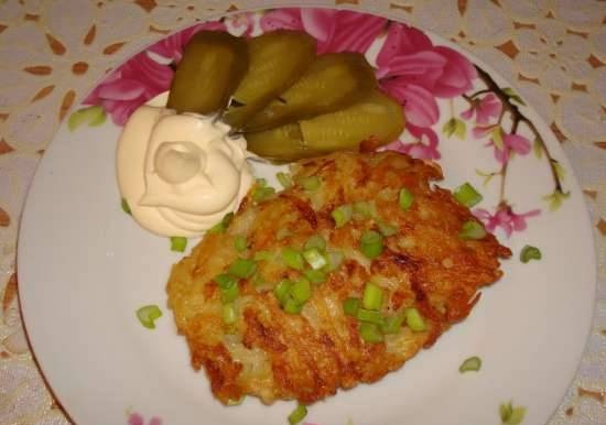 Potato pancakes with zucchini in a multicooker Polaris 0508D floris and PMC 0507d kitchen