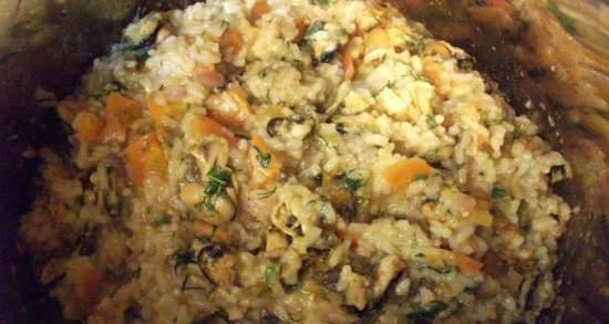 Kagyló rizzsel, gyümölccsel és zöldséggel (Steba DD1 multikukac gyorsnyomó)