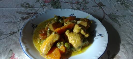 Chicken with curry sauce for multicooker Bork U 800