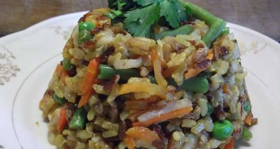Rijst met gestoomde groenten (multicooker-snelkookpan Steba DD1)