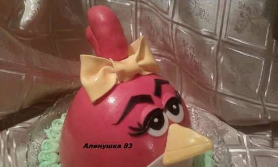 Cake "Angry birds-cute bird" (master class)