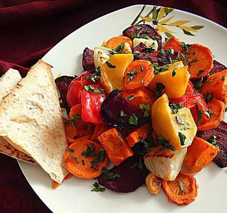 Tangerine-flavored baked vegetables (and another dressing option)