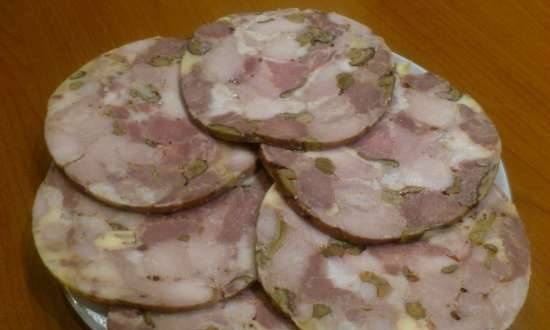 Ham with mushrooms and cheese in Tescoma ham maker