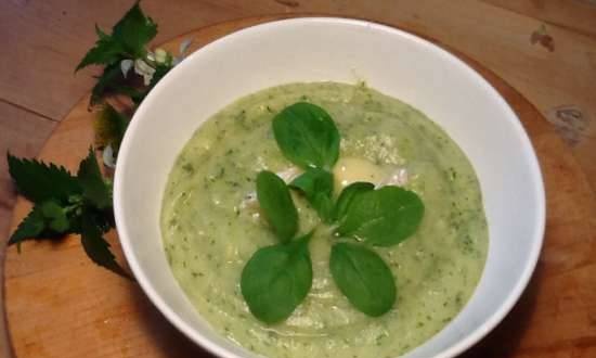 Rice soup with spinach