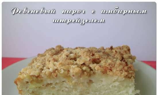 Ciasto maślankowe rabarbarowe z kruszonką imbirową