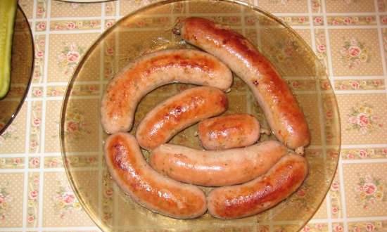 Homemade tender white sausage
