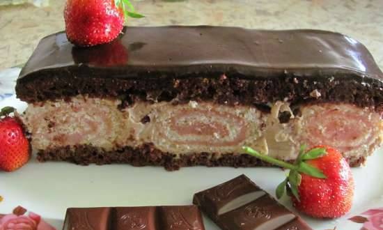 Cake - platsok "Chocolate with a strawberry note"