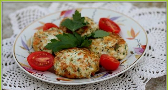 Chopped cutlets with cheese and herbs