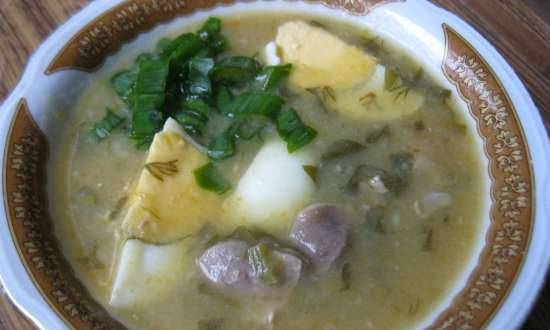 Zuppa di purea con acetosa e stomaci di pollo (Steba DD 1 ECO)