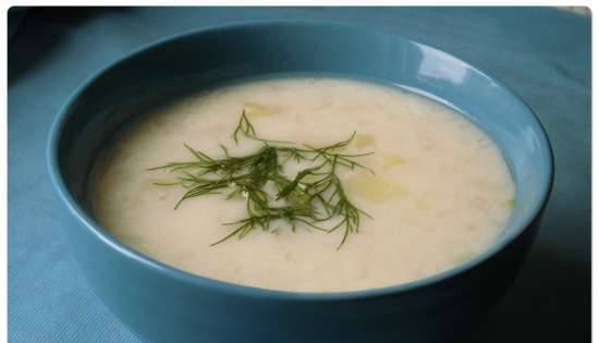 Cheese soup with milk