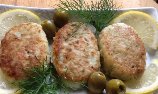 Fish cutlets with potatoes à la Duchess
