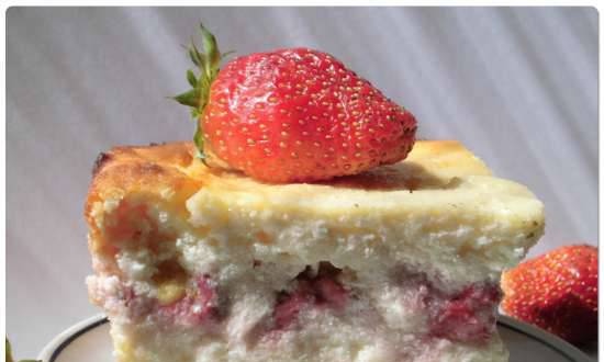 Curd casserole with strawberries