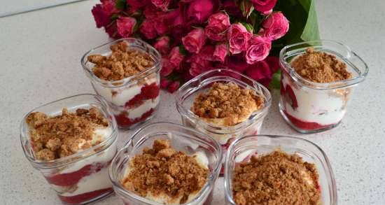 Dessert with raspberries by Nigela Lawson