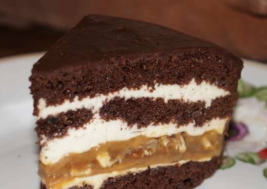 Nut-caramel cake layer