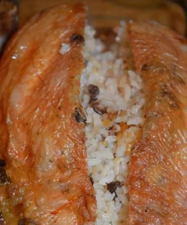 Chicken stuffed with rice