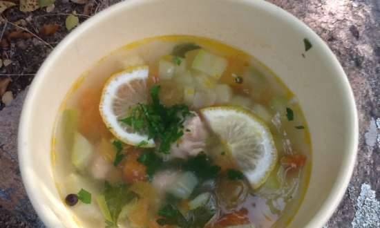Soup a la "Minestrone" with tuna