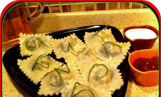 Matoschen (ravioli con cervella e spinaci)