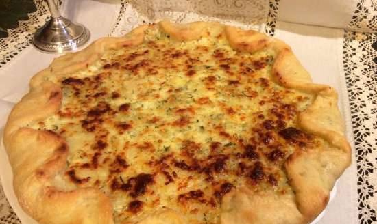 Potato-mushroom pie with feta cheese and herbs (Princess pizza oven)