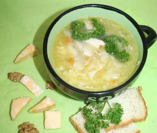 Winter potato pusher soup with sauerkraut from the Bavarian Alps