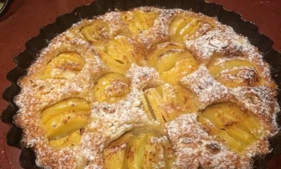 Haferflocken - Apfelkuchen (pastel de manzana sobre masa de avena)